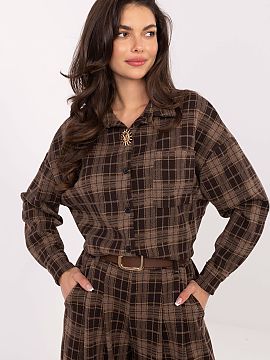 cămașă cu mânecă lungă Italy Moda  O cămașă elegantă și confortabilă de damă din flanelă, combinând caracterul casual cu eleganța potrivită pentru muncă și stiliz