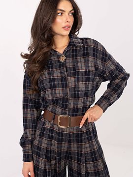 cămașă cu mânecă lungă Italy Moda  Cămașă de flanel elegantă și confortabilă pentru femei, combinând caracterul casual cu eleganța potrivită pentru muncă și stiliz�