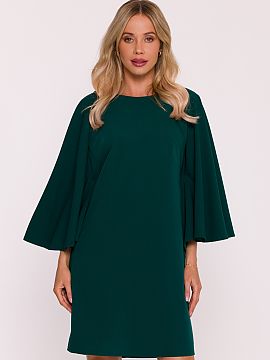 Rochie de zi Stylove  Rochie elegantă în formă trapez, confecționată dintr-un material neted și plăcut la atingere. Modelul se remarcă prin mânecile larg