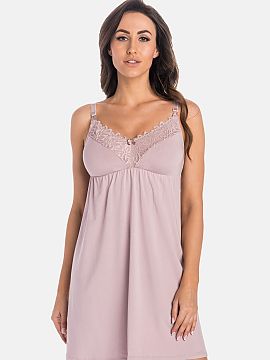 Cămaşă de noapte Teyli  Tricou pentru alăptare de damă în culoarea cacao. Tricoul are bretele subțiri de satin reglabile, care pot fi ajustate în funcție de n