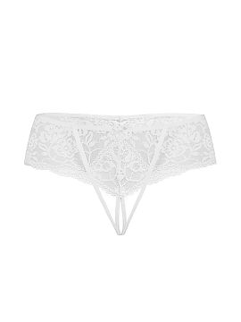 Tanga Teyli  Prezentăm tanga noastre adorabile în culoarea albă, care îți vor fermeca simțurile. Realizate dintr-un material delicat cu motive flor