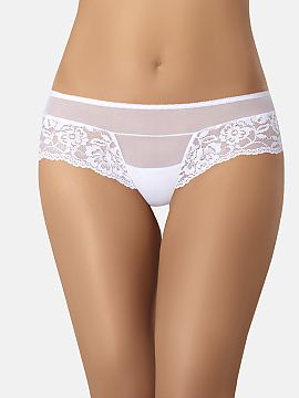 Figi braziliene Teyli  Chilot brazilian din dantela de foarte buna calitate, cu un model floral extrem de frumos, combinat cu o plasa delicata placuta la atingere 