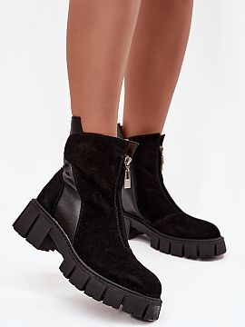 Botki Step in style  Botine elegante din piele naturala sunt o propunere pentru femeile care apreciaza eleganta intr-o interpretare moderna. Modelul cu toc masiv