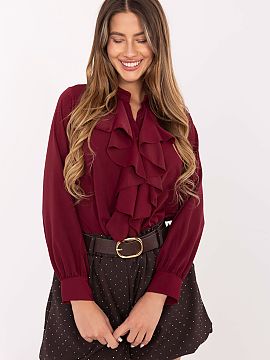 cămașă cu mânecă lungă Italy Moda  O cămașă clasică de damă care combină eleganța cu un stil atemporal. Confecționată dintr-o amestec de poliester și elastan de îna