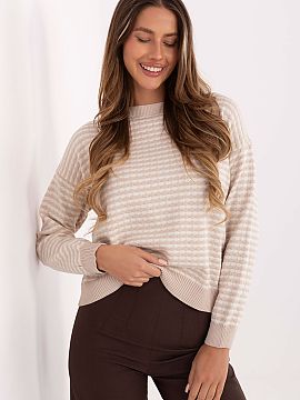 sweter Factory Price  Elegant și confortabil pulover casual pentru femei, perfect pentru uzul zilnic. Se distinge prin modelul în dungi, care îi conferă un as