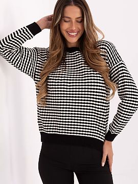 sweter Factory Price  Elegant și confortabil, puloverul casual pentru femei, perfect pentru fiecare zi. Se distinge prin modelul său cu dungi, care îi conferă