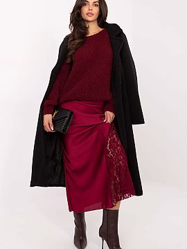 spódnica Rue Paris  Fustă elegantă în formă de sirena, confecționată dintr-o țesătură cu textură variată, este o alegere ideală atât pentru ziua de