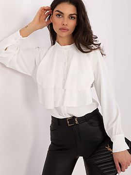 cămașă cu mânecă lungă Rue Paris  Cămașa elegantă de damă fără guler este o piesă clasică și atemporală din garderobă, care se potrivește în multe stiluri, atât