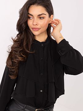 cămașă cu mânecă lungă Rue Paris  Cămașa elegantă de damă fără guler este un element clasic și atemporal al garderobei, care se potrivește în multe stilizări, atât