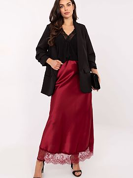 Fustă lungă Rue Paris  Fusta maxi eleganta din satin este quintesența feminității și stilului subtil. Realizată dintr-un material ușor lucios cu o textură n