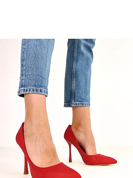 Pantofi cu toc subţire (stiletto) Solea  Clasicul pantofi cu toc ascuțiți, confecționați din piele ecologică elegantă de catifea, sunt o alegere perfectă pentru femeile care 