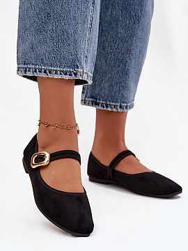 Balerinki Step in style  Balerinii damă confecționați dintr-o piele ecologică moale de zamsz. Modelul cu toc plat garantează confortul purtării pe tot parcursu