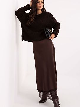 Fustă lungă Rue Paris  Fusta maxi satinată elegantă este quintesența feminității și a stilului subtil. Realizată dintr-un material ușor lucios cu o textur�