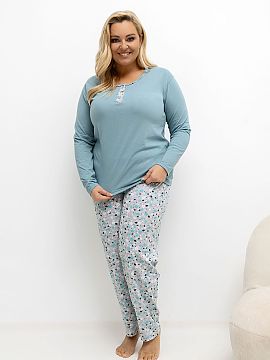 Pajama Plus Size Forever Pink  Pijama de damă de mărime mare creată cu gândul la confort și stil. Realizată din bumbac predominant, asigură respirabilitate, moaleț