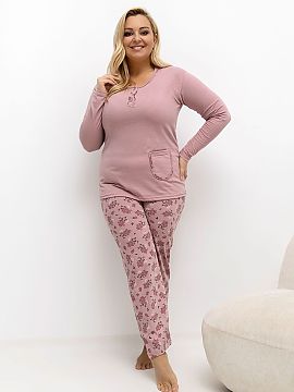 Pajama Plus Size Forever Pink  Pijama de damă de mărime mare este un set confortabil, format din două piese, creat cu gândul la confortul complet și stilul feminin. S