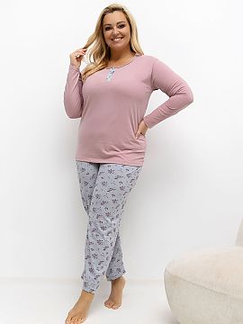 Pajama Plus Size Forever Pink  Pijama damă plus size este un set confortabil, format din două piese, care combină confortul cu o estetică feminină subtilă. Setul inc