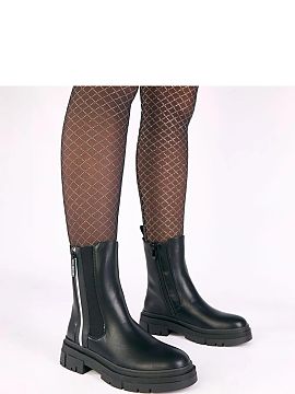 Botki Solea  Botine elegante cu un fermoar decorativ pe partea exterioară sunt o propunere pentru femeile care apreciază un model clasic cu un accent s