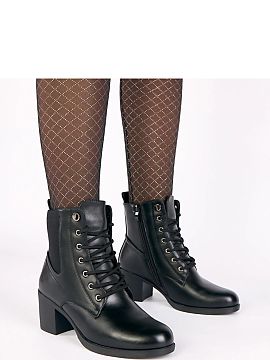 Cizme cu toc Solea  Botinele cu inserție elastică și șireturi reprezintă combinația perfectă între confort, stil și funcționalitate. Realizate din pie