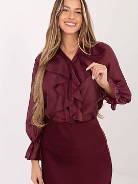 cămașă cu mânecă lungă Factory Price  Cămașă elegantă de damă fără guler, ideală pentru zi de zi, la serviciu și pentru ocazii mai elegante. Realizată dintr-o amestec d