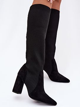 Cizme cu toc Step in style  Cizmele pentru femei cu tija elastica, realizate dintr-un material finisat in forma de soseta, reprezinta o propunere moderna si feminina pe