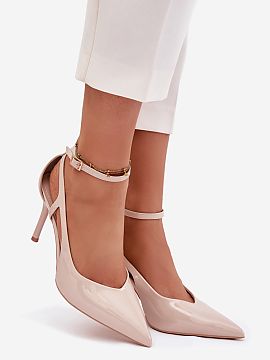 Pantofi cu toc subţire (stiletto) Step in style  Tocurile de damă din piele ecologică lucioasă sunt un accent elegant și elegant, care se potrivește atât pentru ieșiri seara și ocaz