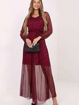 rochie lungă Italy Moda  Rochie maxi elegantă din plasă este o propunere specială pentru ocazii deosebite, ideală pentru femeile care apreciază strălucirea sub