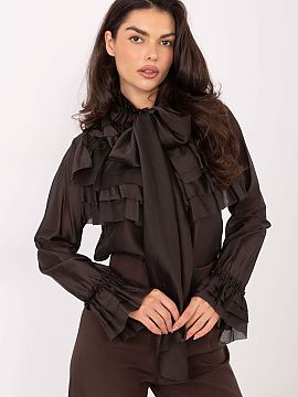 cămașă cu mânecă lungă Factory Price  O bluză elegantă de damă cu guler înalt, un model clasic perfect pentru zi de zi, la birou și la ocazii speciale. Confecționată dintr