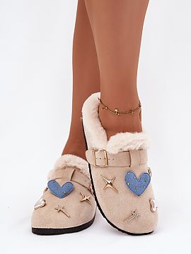 Papuci Step in style  Papuci de damă din piele ecologică sunt un model confortabil și elegant, ideal pentru zilele mai reci. Blana moale din interior oferă c�