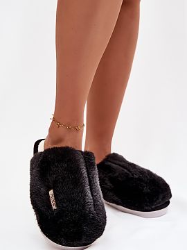 Papuci Step in style  Papuci de damă din blană sunt alegerea ideală pentru serile reci și acasă. Tălpicul moale oferă un confort și o comoditate deosebit�