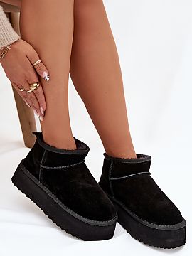 Cizme de zăpadă Step in style  Cizmele de damă din piele naturală sunt o alegere solidă și elegantă pentru zilele de iarnă. Plasate pe o platformă confortabilă, ac