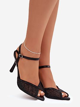 Sandale cu toc Step in style  Sandale de seară cu toc înalt pentru femei sunt alegerea ideală pentru ocazii speciale, când contează strălucirea și eleganța. Tocul