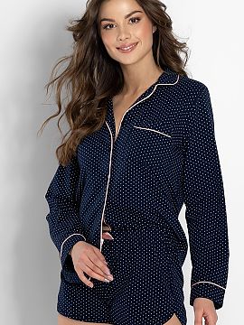 Pijama Momenti Per Me  Pijama elegantă și elegantă din două piese pentru femei, confecționată din bumbac extrem de moale și rafinat. Acesta vă va conferi i