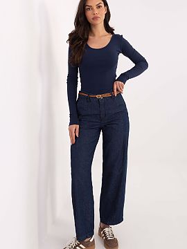 Pantaloni de blugi Sublevel  Jeansi largi pentru femei sunt o propunere la modă și confortabilă în stil casual, ideală pentru ținutele de zi cu zi. Realizate din b