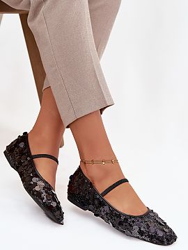 Balerini Step in style  Balerinii damă cu paiete sunt o propunere pentru femeile care își doresc să îmbine confortul cu un stil spectaculos. Modelul cu talpă 
