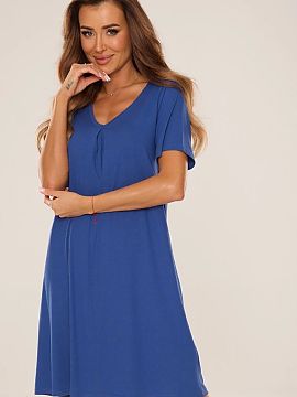 Cămaşă de noapte De Lafense  Cămașa de noapte pentru femei cu mâneci scurte în culoarea blugilor este combinația perfectă între confort și subtilitate feminină.