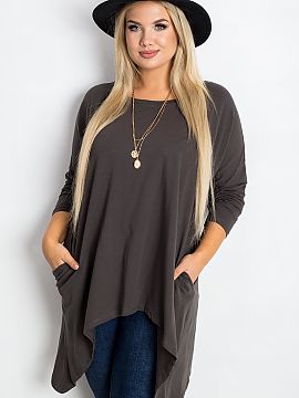 Tunică marime plus Relevance  Bluza pentru femei de mărime mare este o propunere confortabilă și elegantă, ideală pentru ținutele casual de zi cu zi. Confecționat�
