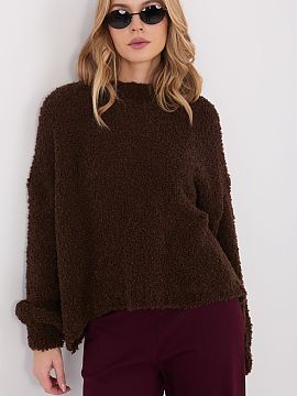 sweter Factory Price  Pulover dama oversize în stil casual este o propunere comodă și la modă pentru ziua de zi. Croiala lejeră oferă libertate de mișcare 
