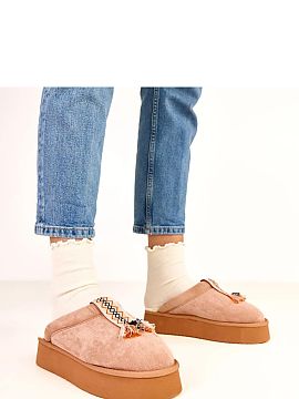 Papuci Solea  Pantofii de casă închis la culoare, cu inserție colorată Sarah sunt alegerea perfectă pentru persoanele care apreciază confortul, căl