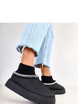 Moon boots Solea  Bocancii negri de zăpadă Melary cu guler de șosete sunt alegerea perfectă pentru femeile care apreciază confortul, căldura și aspectu