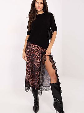 spódnica Italy Moda  Fusta satinată elegantă este o propunere stilată, care se va potrivi perfect atât în ​​ținutele de zi cu zi, cât și la ocazii sp