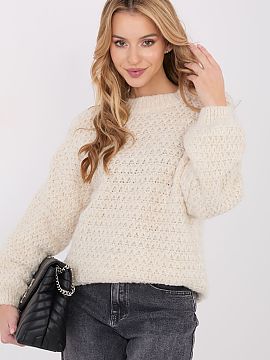 Pulover Italy Moda  Un pulover elegant de damă cu un șablon de fagure este o propunere ideală pentru fiecare zi. Caracterul casual îl face perfect pentru oc