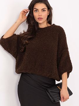 Pulover Italy Moda  Stiloul de damă la modă de tip boucle este o propunere perfectă pentru ținutele de zi cu zi într-o abordare casual. Textura sa caracter