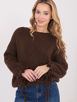 sweter Italy Moda  Pulover de damă cu un caracter casual, ideal pentru stilizările zilnice și pentru muncă. Model de lungime standard, confecționat dintr-