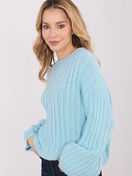 sweter Italy Moda  Pulover de damă cu un caracter casual, confecționat dintr-un material cu țesătură groasă, care se va potrivi perfect în zilele mai re