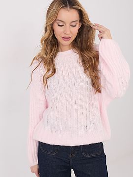 sweter Italy Moda  Pulover de damă cu un caracter casual, confecționat dintr-un material cu țesătură densă, care se va potrivi perfect în zilele mai rec