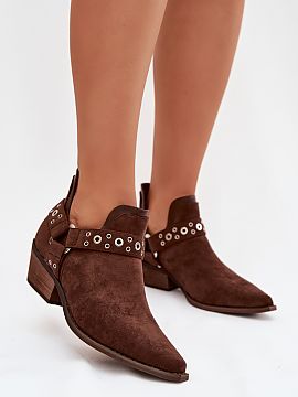 Botine Step in style  Botine elegante pentru femei realizate din piele ecologica de catifea. Plasate pe un toc mic și tăiat, asigură stabilitate și confort la