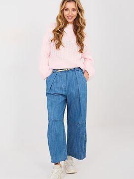 Pantaloni de blugi Rue Paris  Stilosi pantaloni de damă din denim tip wide leg, culottes sunt combinația perfectă între confort și aspectul la modă. Realizate din b
