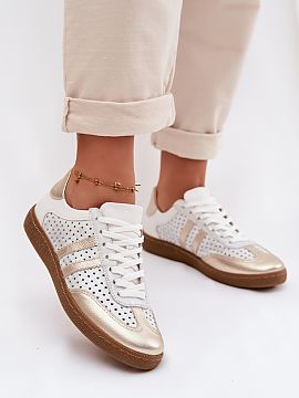 Pantofi de sport Step in style  Tenisii de damă dintr-o combinație de piele naturală și catifea sunt un model elegant și confortabil pentru uzul zilnic. Terminațiile 