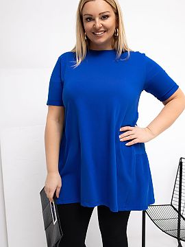 bluză plus size Relevance  Bluza lungă în stil casual, ideală pentru ocazii de zi cu zi. Confecționată din bumbac plăcut la atingere cu adaos de elastan, ceea ce