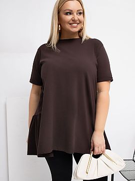 bluză plus size Relevance  Tricou prelungit în stil casual, ideal pentru ocazii de zi cu zi. Realizat dintr-un material plăcut la atingere, din bumbac cu adaos de el